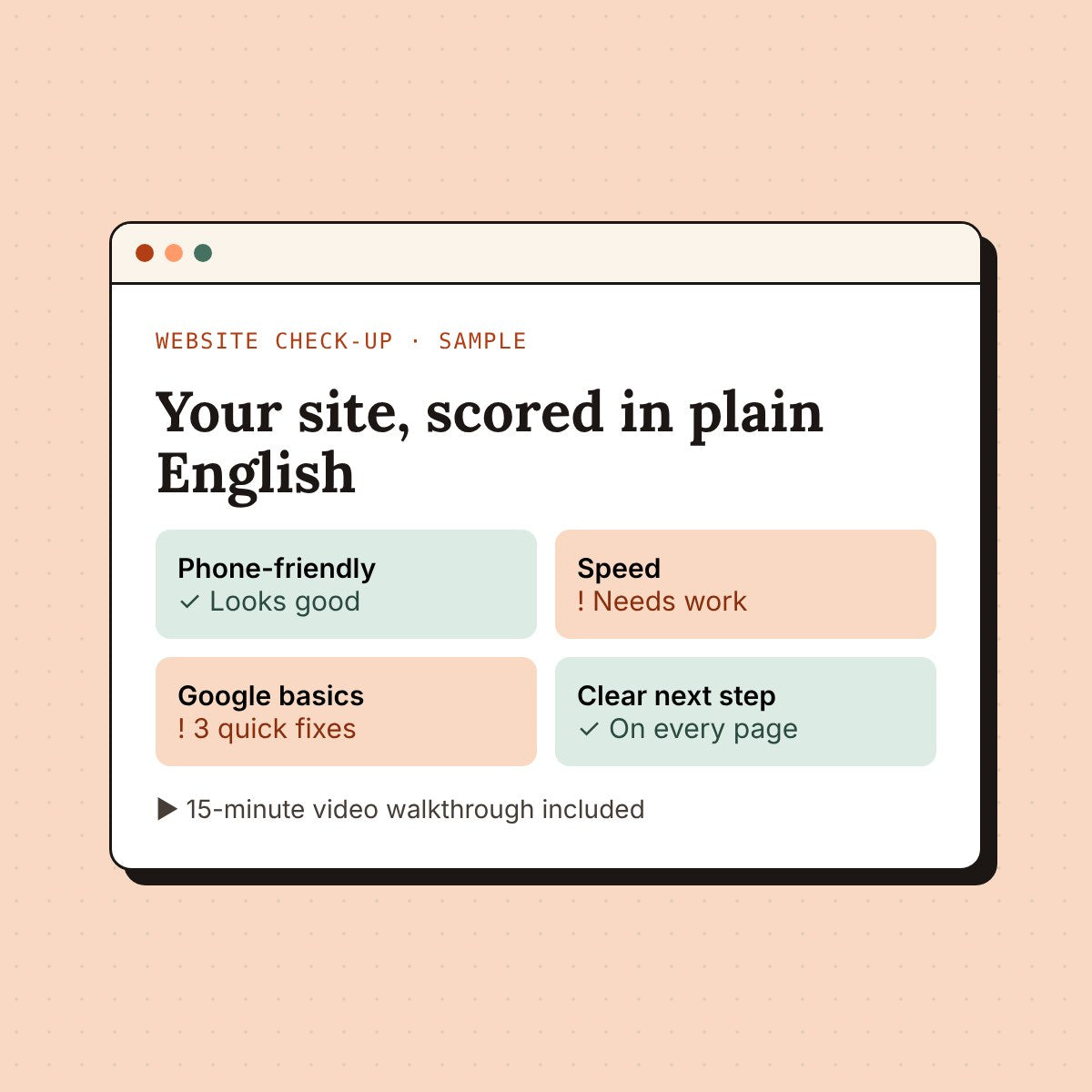 Website Check-up Sample Report
